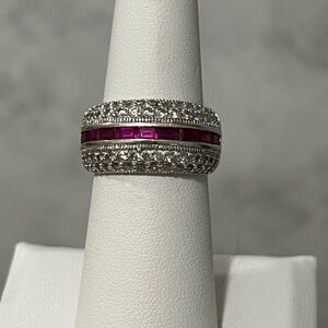 Vanna K Silver 925 Ruby CZ ring size 6